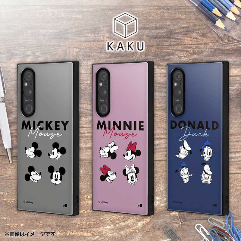INGREM INGREM Xperia 1 V 『ディズニーキャラクター』耐衝撃ハイブリッドケース ミニーマウス フェイス IQDXP1M5K3TBMN7 IQDXP1M5K3TBMN7