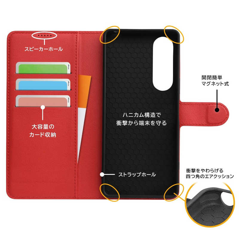 INGREM INGREM Xperia 1 V 『マーベル』耐衝撃 手帳型レザーケースマグネット マーベルロゴ 3 IJ-DMXP1M5ELC1BR/MV5 IJ-DMXP1M5ELC1BR/MV5