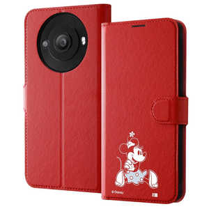 INGREM AQUOS R8 pro 『ディズニーキャラクター』耐衝撃 手帳型レザーケースマグネット ミニーマウス sitting IJDAQF1ELC1RMN12