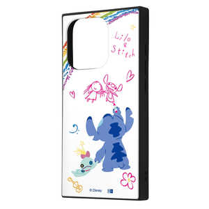 INGREM iPhone15 Pro ディズニー ハイブリッドケース KAKU リロ&スティッチ/落書き IQDP42K3TBST001