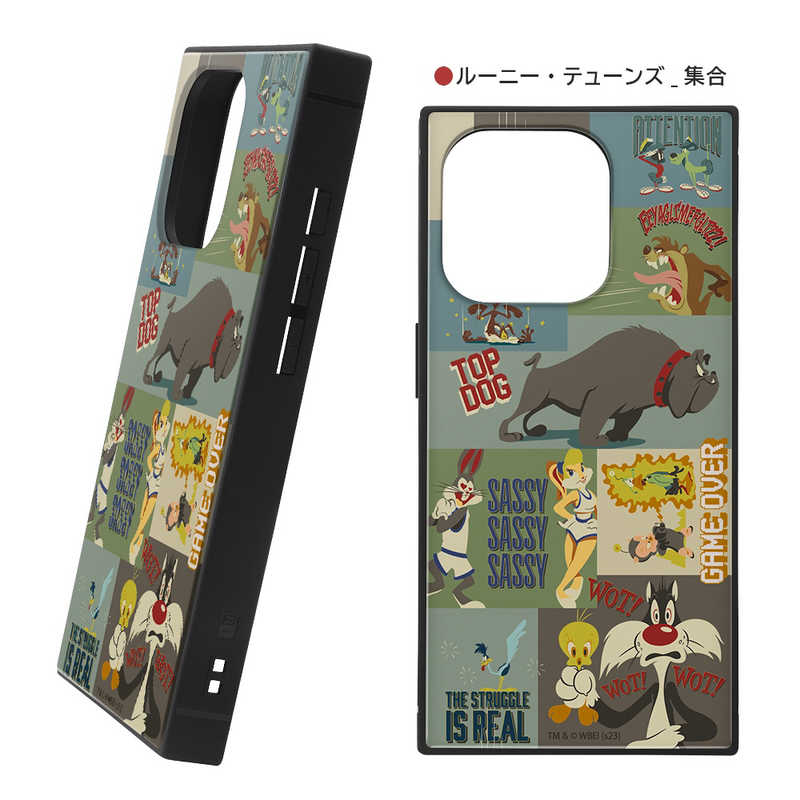 INGREM INGREM iPhone15 Pro ルーニー･テューンズ ハイブリッドケース KAKU ルーニー･テューンズ 集合 IQWP42K3TBLN5 IQWP42K3TBLN5