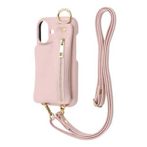 INGREM iPhone 16(6.1インチ) m1n1 ミニ ショルダー ネック ストラップ ポーチ付き オープンレザーケース/ イングレム IS-P46OLC2/PP