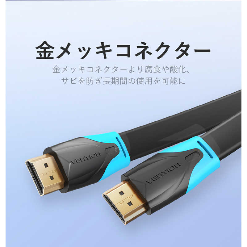 VENTION VENTION HDMIケーブル 0.75m 4K対応 フラットタイプ ［1m /HDMI⇔HDMI /フラットタイプ /イーサネット対応］ VA-0744 VA-0744