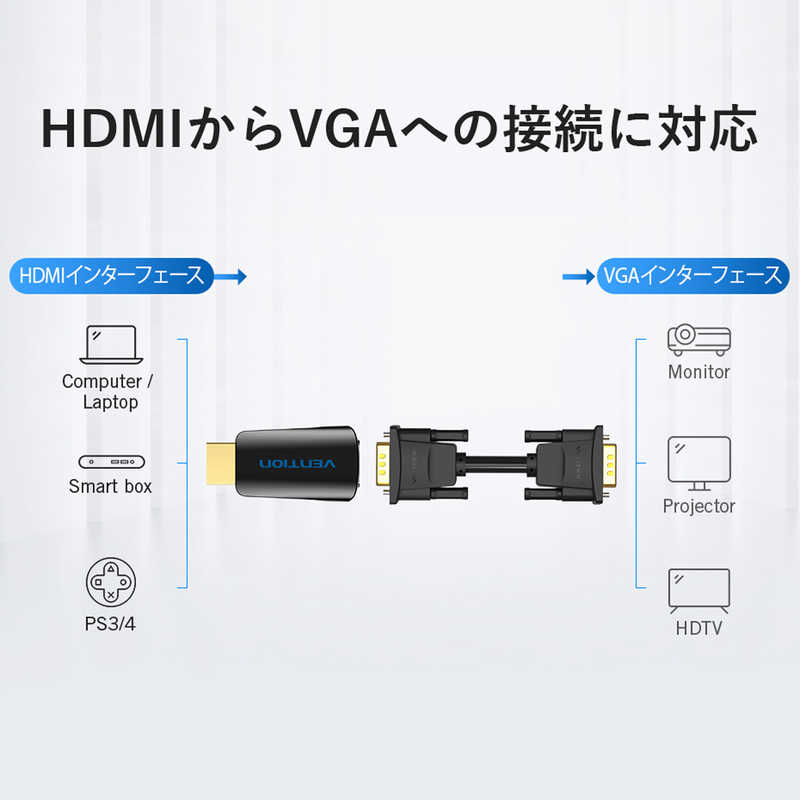 VENTION VENTION HDMI to VGA アダプター with 3.5mmイヤホンジャック ［HDMI⇔VGA］ AI-2304 AI-2304