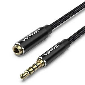 VENTION 3.5mm ステレオミニプラグ コットン編み オーディオ延長ケーブル ブラック 5m BH-4629 VENTION 3.5mm ステレオミニプラグ コットン編み オーディオ延長ケーブル ブラック 5m BH-4629