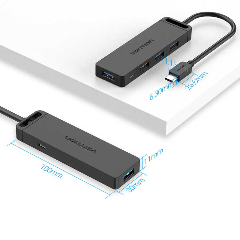 VENTION VENTION USBハブ Type-C to 4-Port USB 3.0 ハブ セルフパワー/バスパワー対応 0.15M ［バス＆セルフパワー /4ポート /USB3.0対応］ TG-8221 TG-8221