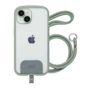 ナチュラルデザイン iPhone15 6.1インチ/14 i.Style Shoulder ケース i.Style Shoulder ライトグリーン iP23-61-ISSH03