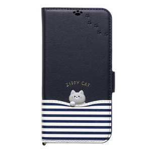 ナチュラルデザイン iPhone15 6.1インチ/14/13 ZIPPY CAT 手帳型ケース ZIPPY CAT ネイビー iP23-61-ZPCAT03
