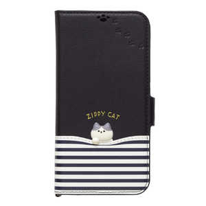 ナチュラルデザイン iPhone15 6.1インチ/14/13 ZIPPY CAT 手帳型ケース ZIPPY CAT ブラック iP23-61-ZPCAT04