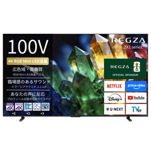 TVS REGZA �t���e���r REGZA(���O�U) �m100V�^ / Bluetooth�Ή� / 4K�Ή� / YouTube�Ή��n(�v���O����) 100ZX1S