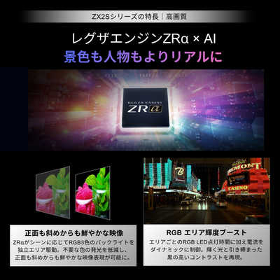 TVS REGZA RGB Mini LED液晶テレビ REGZA レグザ ZX2 65V型 4K対応 4K
