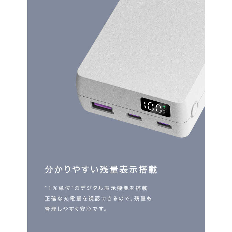 CIO CIO モバイルバッテリー SMARTCOBY TRIO 20000mAh ケーブル長： 50cm ［3ポート］ CIO-MB67W2C1A-20000-WH CIO-MB67W2C1A-20000-WH