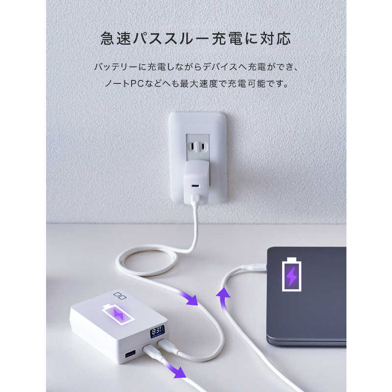 CIO CIO モバイルバッテリー SMARTCOBY TRIO 20000mAh ケーブル長： 50cm ［3ポート］ CIO-MB67W2C1A-20000-WH CIO-MB67W2C1A-20000-WH