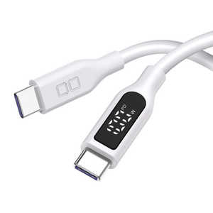 CIO シリコンケーブル(液晶表示付き)1m ホワイト ［USB Power Delivery対応］ CIOSLSCCC1WH