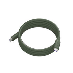 CIO スパイラルシリコンケーブル(クリア) C to C 1m モスグリーン CIO-SLSC-CL-CC1-MGR
