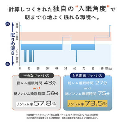 アメイズプラス NP腰眠マットレス ネルディ 寝具 腰痛 いびき 体圧分散