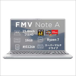 富士通　FUJITSU FMV Note A A750-L3S ［AMD Ryzen 7 / メモリ16GB / SSD：512GB / Win11 Home / 15.6型 / 2026年10月モデル］ ファインシルバー K0AYJR02JF