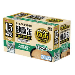 アイシア 健康缶6P 15歳からのとろとろペースト かつお 猫 15サイケンコウカン6Pカツオ240G