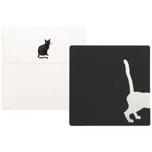 山桜 cashico 正方形カード･封筒黒猫 351268