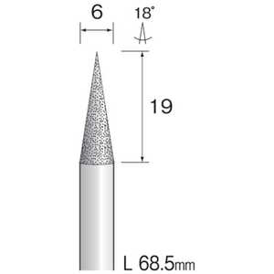 ミニター ミニモ 電着ダイヤモンドバー＃120 Φ6 刃長19mm AD3255