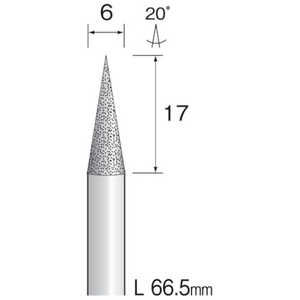 ミニター ミニモ 電着ダイヤモンドバー＃120 Φ6 刃長17mm AD3256