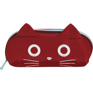 ノアファミリー 猫 メガネケース R レッド J605