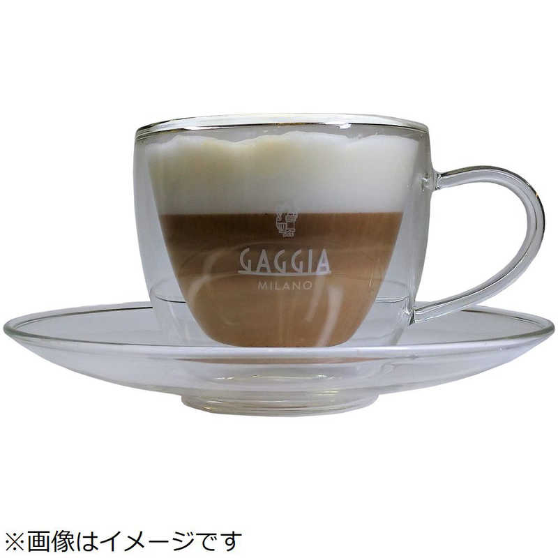 GAGGIA GAGGIA 特製ガラス製コーヒー/カプチーノカップ&ソーサー CAPP2 CAPP2