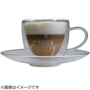 GAGGIA 特製ガラス製コーヒー/カプチーノカップ & ソーサー CAPP2