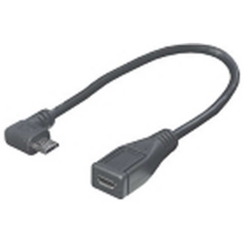 TFTECJAPAN TFTECJAPAN USB micro フル結線 (メス)→(オス)右L 20cm USBMC-CA20RLF ブラック USBMC-CA20RLF ブラック