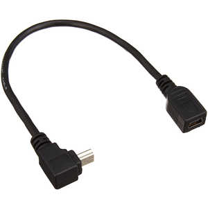 TFTECJAPAN 延長ケーブル [mini USB オス→メス mini USB /0.2m /上L型] 変換名人 ブラック USBM-CA20UL
