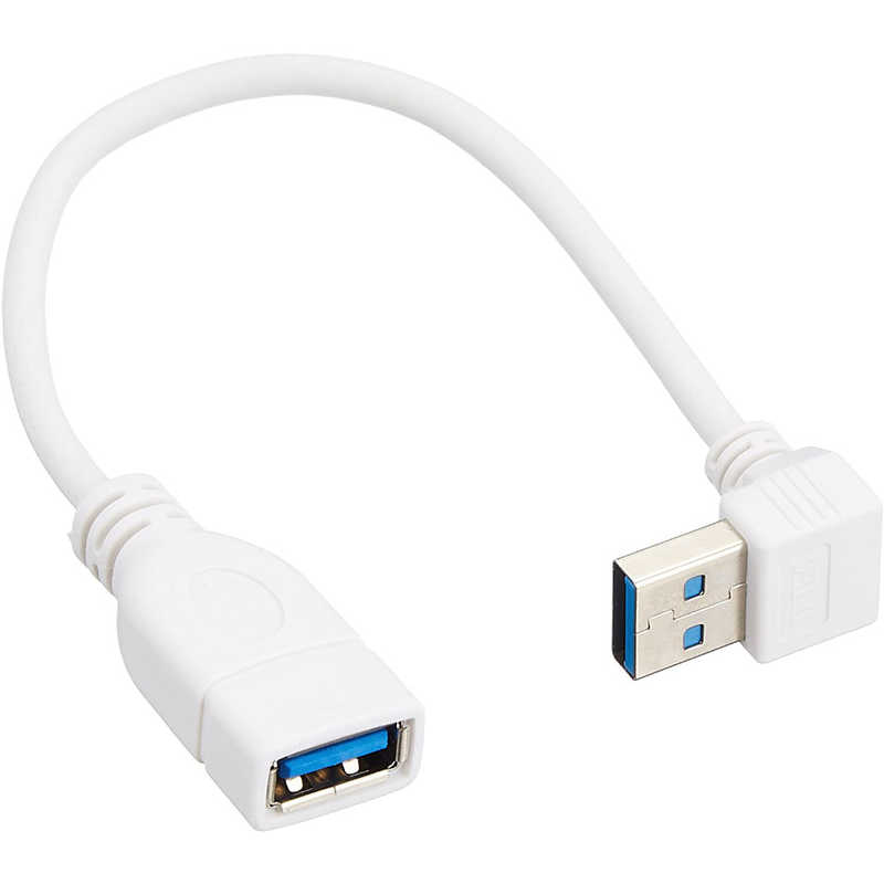 TFTECJAPAN TFTECJAPAN 延長ケーブル [USB-A オス→メス USB-A /0.20m /USB3.0 /上L型] 変換名人 ホワイト USB3A-CA20UL USB3A-CA20UL