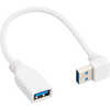 TFTECJAPAN 延長ケーブル [USB-A オス→メス USB-A /0.20m /USB3.0 /上L型] 変換名人 ホワイト USB3A-CA20UL