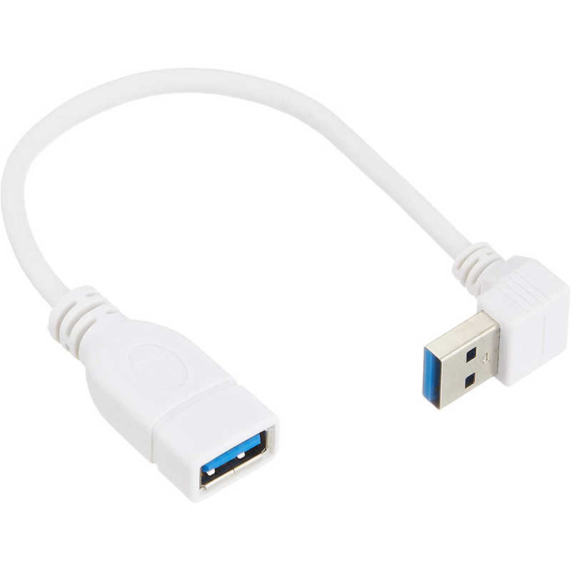 TFTECJAPAN TFTECJAPAN 延長ケーブル [USB-A オス→メス USB-A /0.20m /USB3.0 /下L型] 変換名人 ホワイト USB3A-CA20DL USB3A-CA20DL