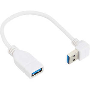 TFTECJAPAN 延長ケーブル [USB-A オス→メス USB-A /0.20m /USB3.0 /下L型] 変換名人 ホワイト USB3A-CA20DL