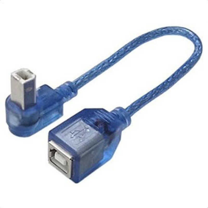 TFTECJAPAN TFTECJAPAN USB-B延長ケーブル [USB-B オス→メス USB-B /0.2m /上L型] 変換名人 クリアブルー USBB-CA20UL USBB-CA20UL