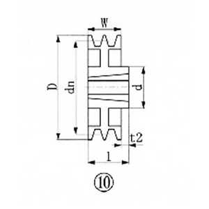 エバオン ブッシングプーリー SPA 280mm 溝数2 SPA2802