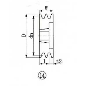 エバオン ブッシングプーリー SPB 140mm 溝数2 SPB1402