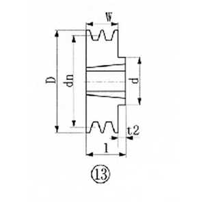 エバオン ブッシングプーリー SPZ 170mm 溝数2 SPZ1702