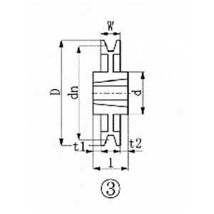 エバオン ブッシングプーリー SPZ 280mm 溝数1 SPZ2801