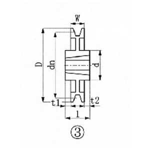 エバオン ブッシングプーリー SPZ 315mm 溝数1 SPZ3151