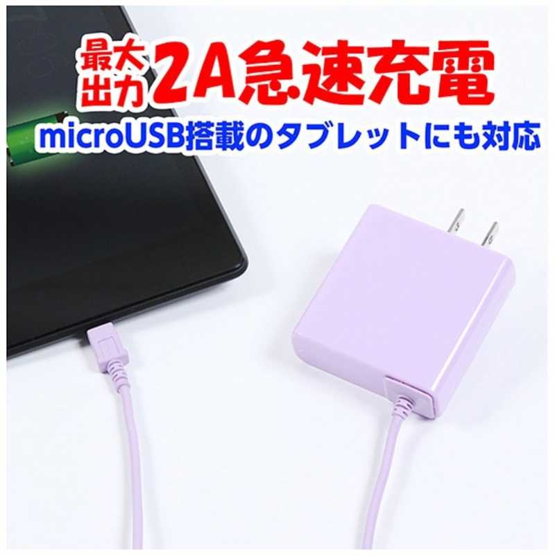 オズマ オズマ タブレット/スマートフォン対応｢USB microB｣AC充電器 2A(1.8m) IAC-SP02VN IAC-SP02VN