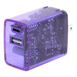 インプリンク PD対応TypeC/USB-AクリアAC充電器20W CLPU IMAC1CU20CLPU