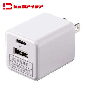 ビックアイデア PDアダプター 30W ［2ポート(タイプA タイプC) / USB Power Delivery対応 / GaN(窒化ガリウム) 採用］ ホワイト BIT-ACPD302AW