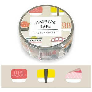 ワールドクラフト マスキングテープ15mm お寿司 MT15021
