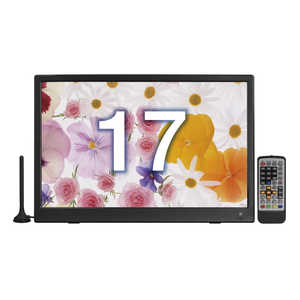 TEES 17V型ポータブルテレビ ブラック PTV-170-BK