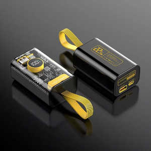 グローチャー GeeTurbo スケルトン急速充電対応2in1モバイルバッテリー 5000mAh ブラック Gloture［USB Power Delivery・Quick Charge対応/2ポート/充電タイプ］ GeeTurbo-bk