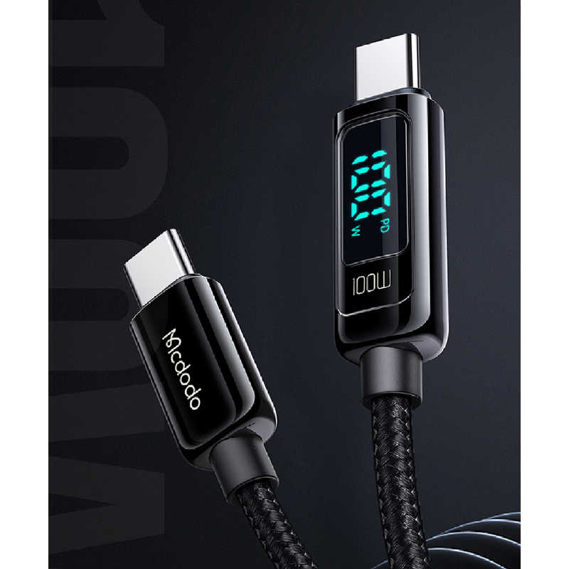 グローチャー グローチャー 最大100W出力対応のハイエンド充電ケーブル(斬新なワット数表示/USB-C /耐摩耗性/長さ1.2m)ブラック GeeCable-Mc GeeCable-Mc