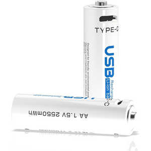 グローチャー 充電式のリサイクルバッテリーで、Type-Cケーブルを使いどこでも簡単 単3 4本入り ［4本］ GeeUSBattery-3
