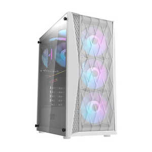 DARKFLASH PCケース［ATX /Micro ATX /Mini-ITX］DK352 ホワイト DK352/WT/4ARGB