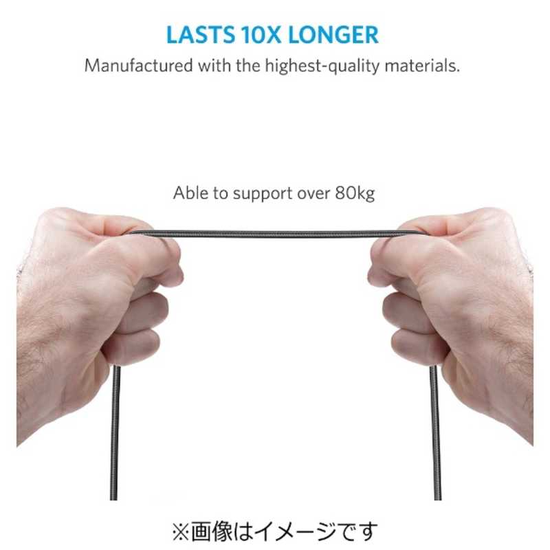 アンカー Anker Japan アンカー Anker Japan ［micro USB］PowerLine+ ケーブル （180cm）グレー [1.8m] A81430A1 A81430A1